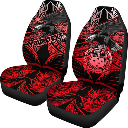 Samoa Polynesian Custom Personalised Car Seat Covers - Eagle Tribal Pattern Red