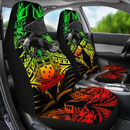 Samoa Polynesian Custom Personalised Car Seat Covers - Eagle Tribal Pattern Reggae
