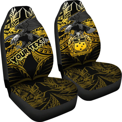 Samoa Polynesian Custom Personalised Car Seat Covers - Eagle Tribal Pattern Yellow