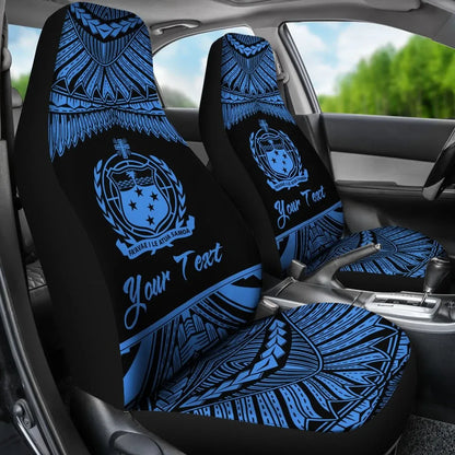 Samoa Polynesian Custom Personalised Car Seat Covers - Pride Blue Version