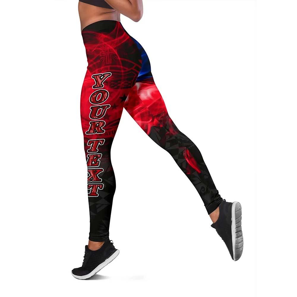Samoa Polynesian Custom Personalised Legging Smoking Style