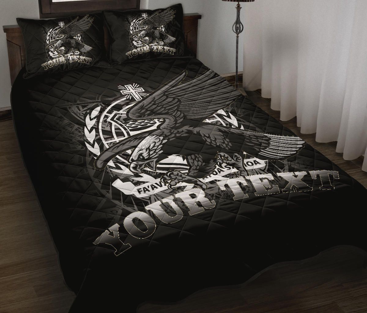 Samoa Polynesian Custom Personalised Quilt Bed Set - Samoa Eagle