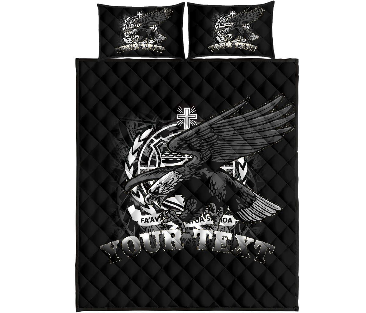 Samoa Polynesian Custom Personalised Quilt Bed Set - Samoa Eagle