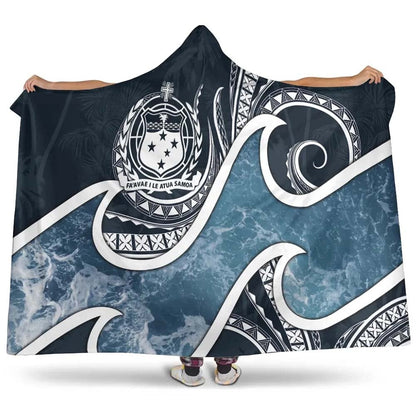 Samoa Polynesian Hooded Blanket - Ocean Style