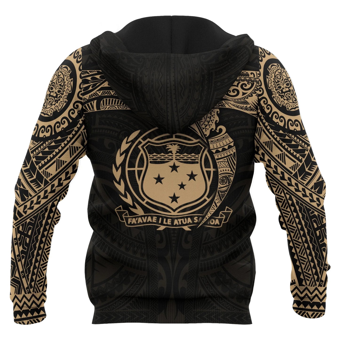 Samoa Polynesian Hoodie - Gold Heart Shield
