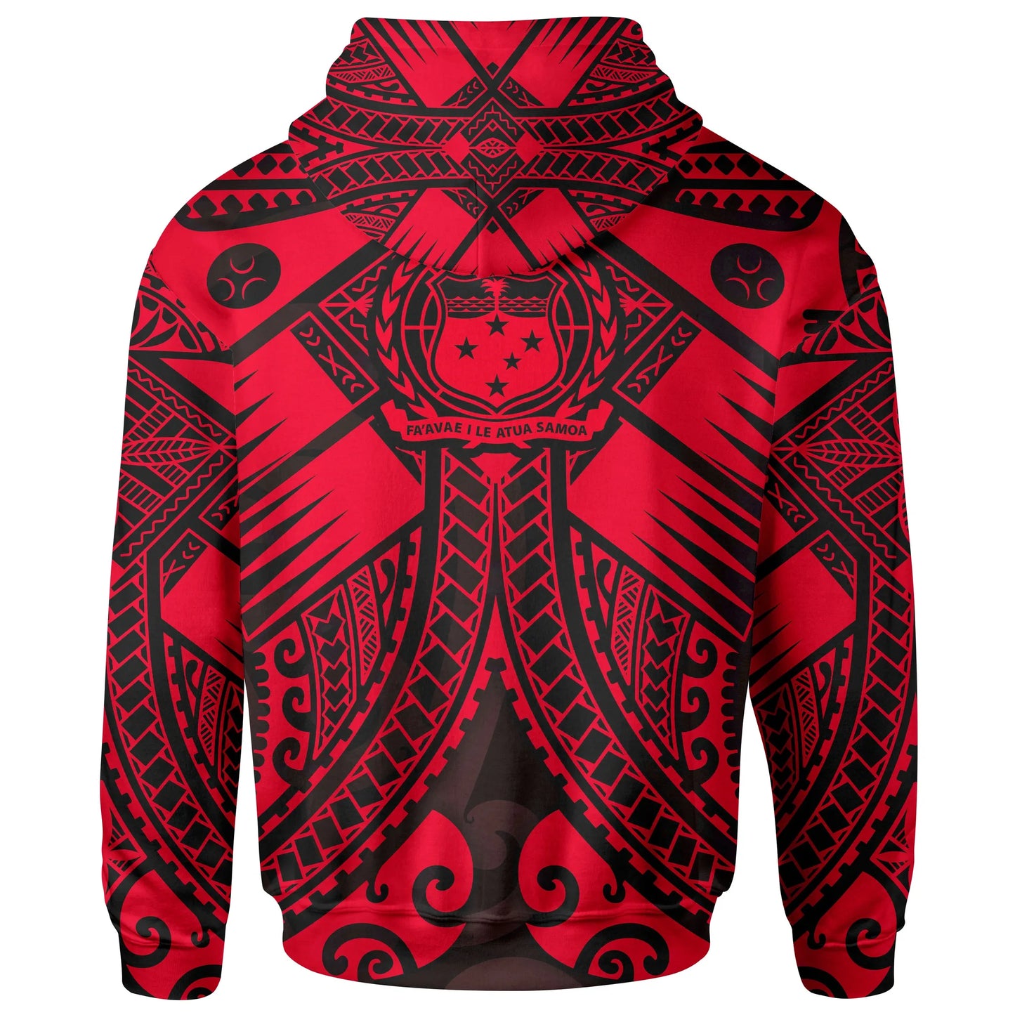 Samoa Polynesian Hoodie - Samoa Red Seal with Polynesian Tattoo