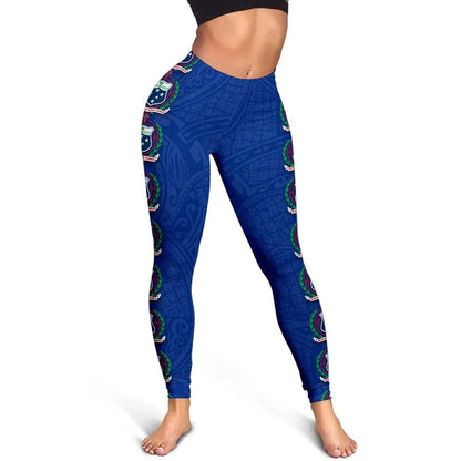Samoa Polynesian Legging - Coat Of Arm Linked Style