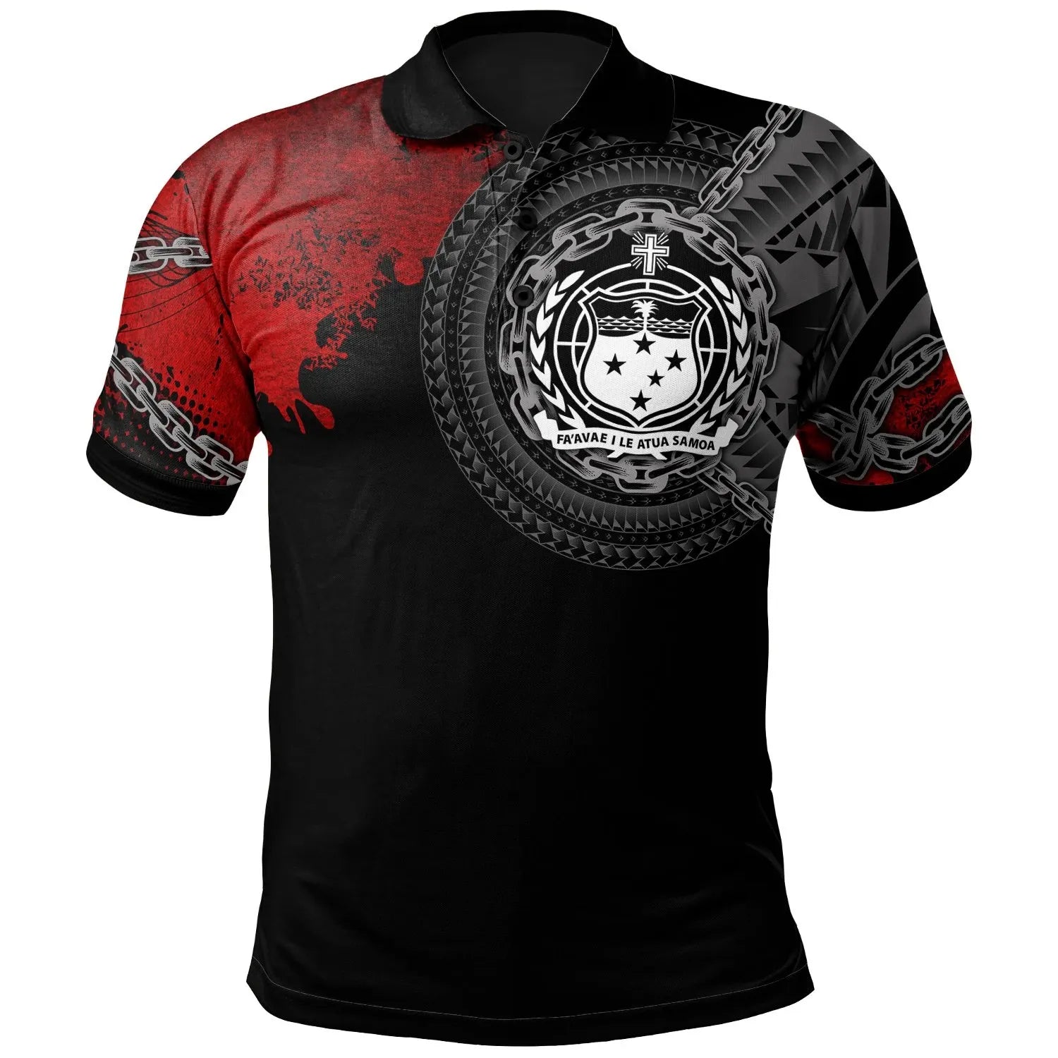 Samoa Polynesian Polo Shirt - Polynesian Chain Style