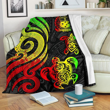 Samoa Polynesian Premium Blanket - Reggae Tentacle Turtle