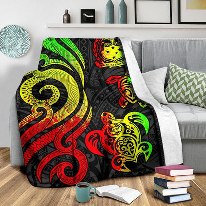 Samoa Polynesian Premium Blanket - Reggae Tentacle Turtle