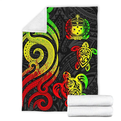 Samoa Polynesian Premium Blanket - Reggae Tentacle Turtle