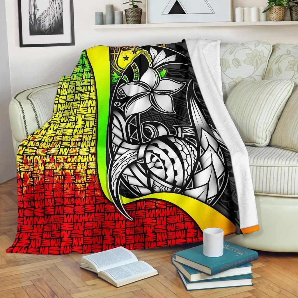 Samoa Polynesian Premium Blanket Reggae - Turtle With Hook