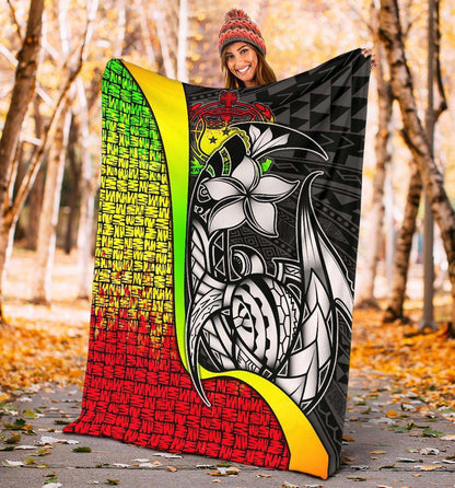 Samoa Polynesian Premium Blanket Reggae - Turtle With Hook