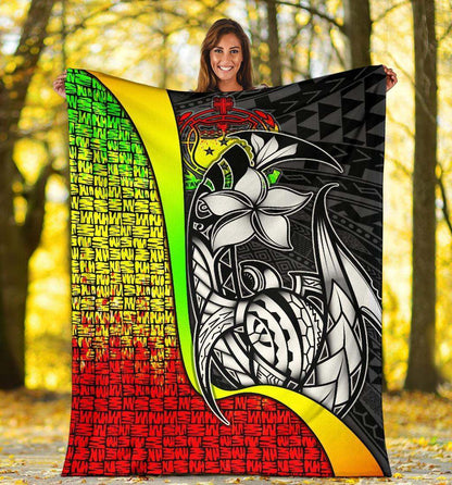 Samoa Polynesian Premium Blanket Reggae - Turtle With Hook