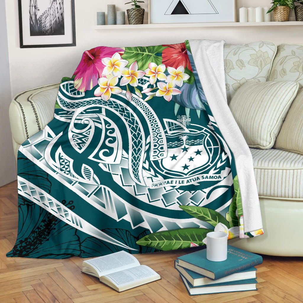 Samoa Polynesian Premium Blanket - Summer Plumeria