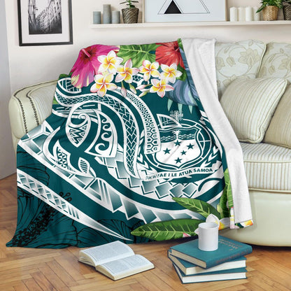 Samoa Polynesian Premium Blanket - Summer Plumeria