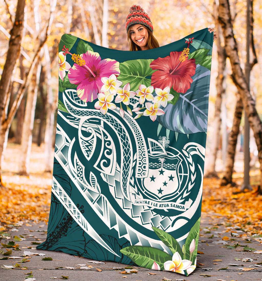 Samoa Polynesian Premium Blanket - Summer Plumeria