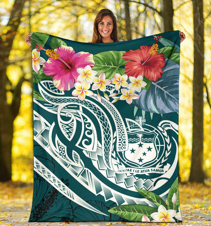 Samoa Polynesian Premium Blanket - Summer Plumeria