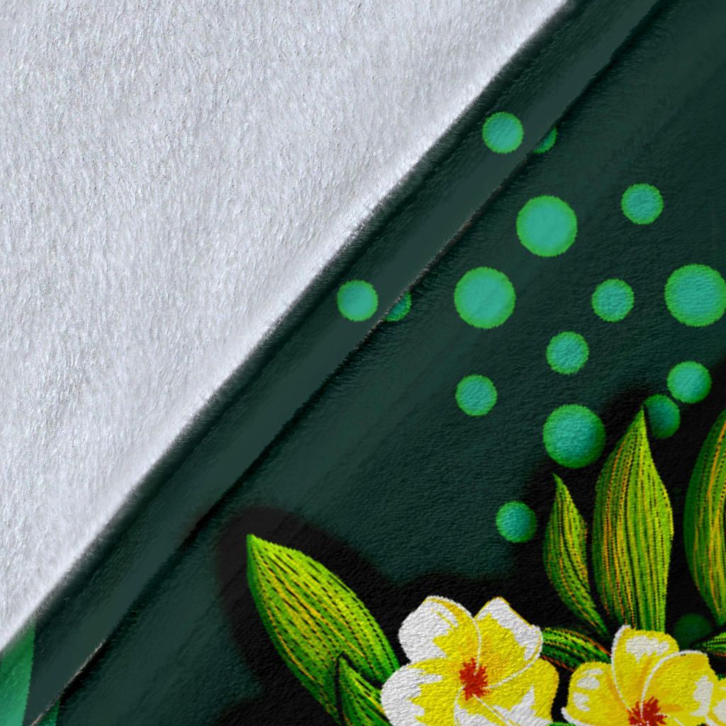 Samoa Polynesian Premium Blanket - Ti Leaf Lei Turtle