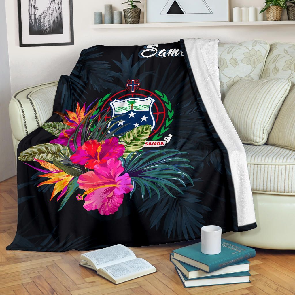 Samoa Polynesian Premium Blanket - Tropical Flower