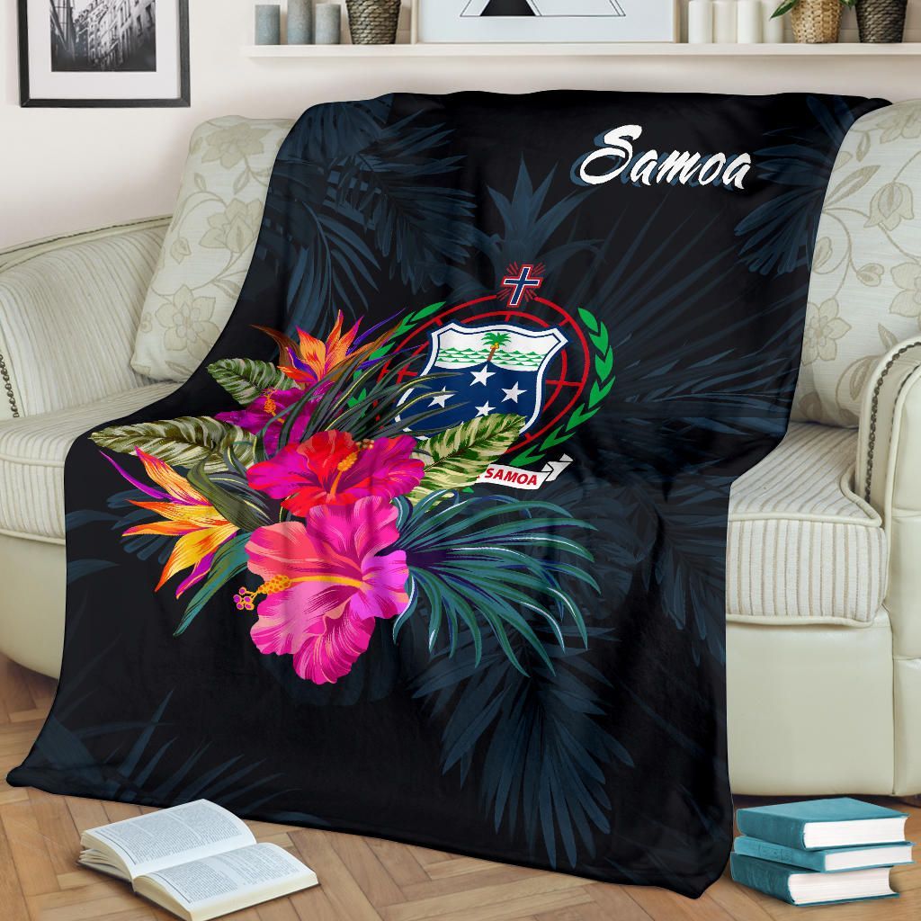 Samoa Polynesian Premium Blanket - Tropical Flower