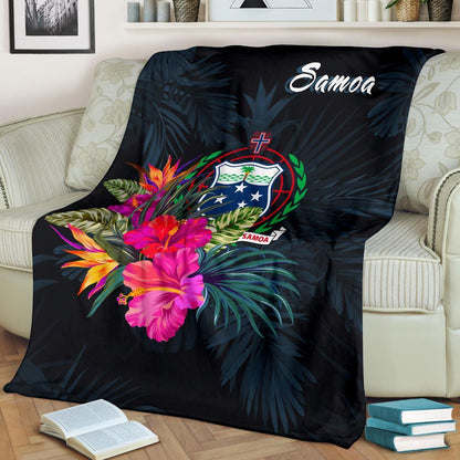 Samoa Polynesian Premium Blanket - Tropical Flower
