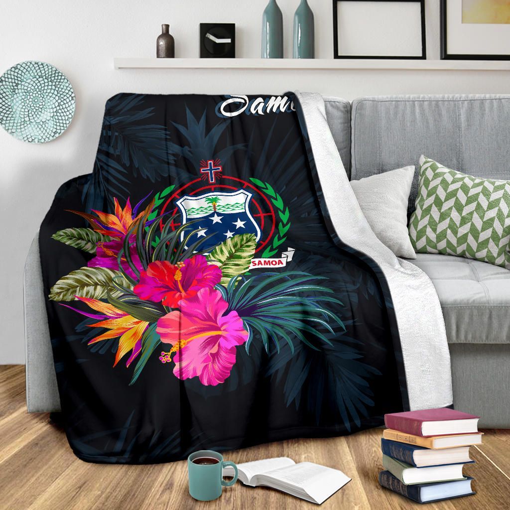 Samoa Polynesian Premium Blanket - Tropical Flower