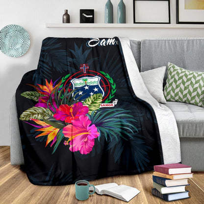 Samoa Polynesian Premium Blanket - Tropical Flower