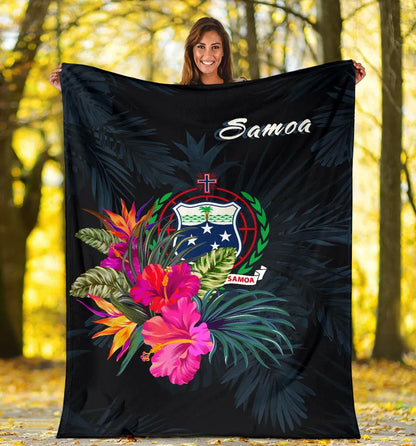 Samoa Polynesian Premium Blanket - Tropical Flower