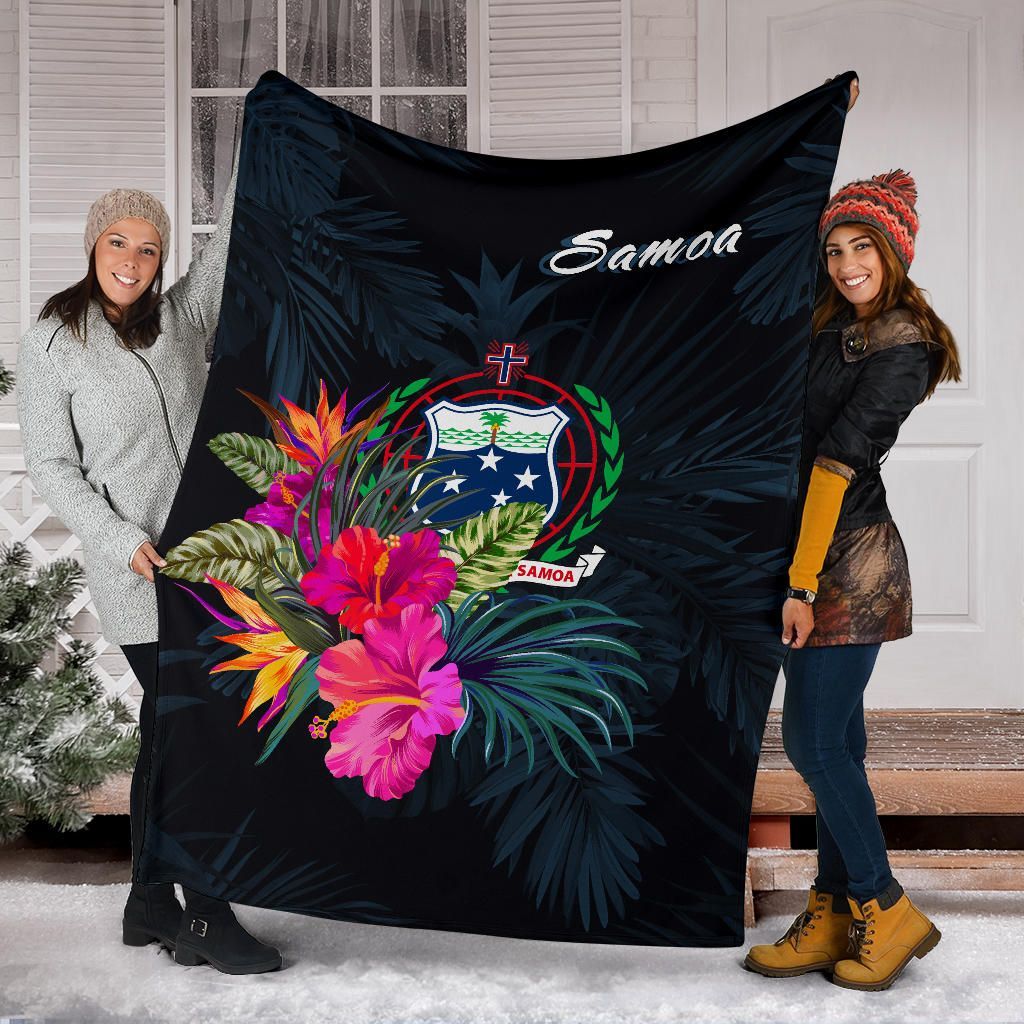 Samoa Polynesian Premium Blanket - Tropical Flower