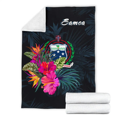 Samoa Polynesian Premium Blanket - Tropical Flower