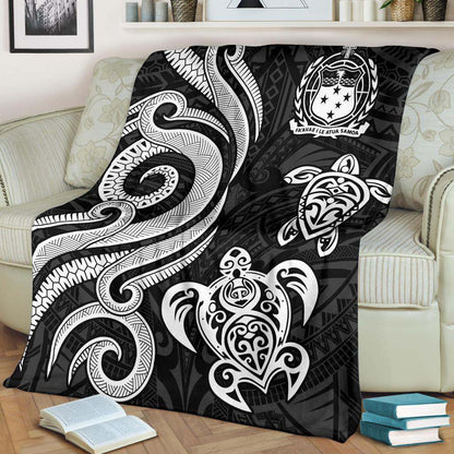 Samoa Polynesian Premium Blanket - White Tentacle Turtle