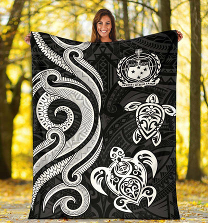 Samoa Polynesian Premium Blanket - White Tentacle Turtle