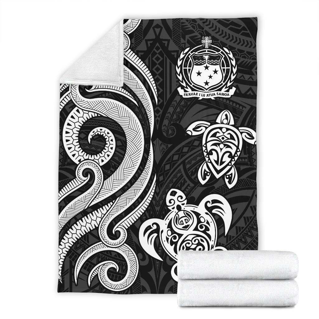Samoa Polynesian Premium Blanket - White Tentacle Turtle