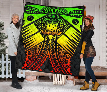 Samoa Polynesian Premium Quilt - Samoa Reggae Seal with Polynesian Tattoo