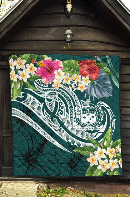 Samoa Polynesian Premium Quilt - Summer Plumeria