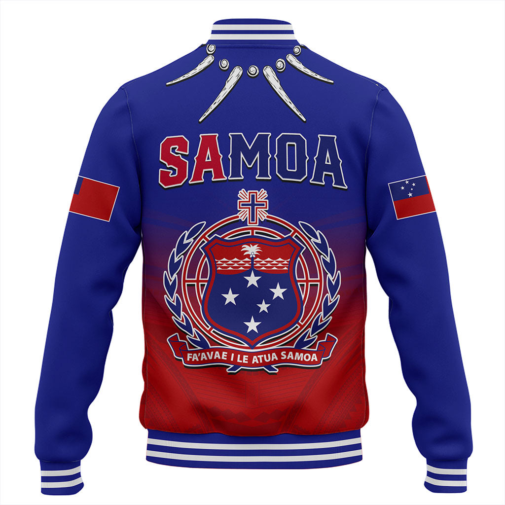 Samoa Baseball Jacket Polynesian Tribal Ula Nifo Round