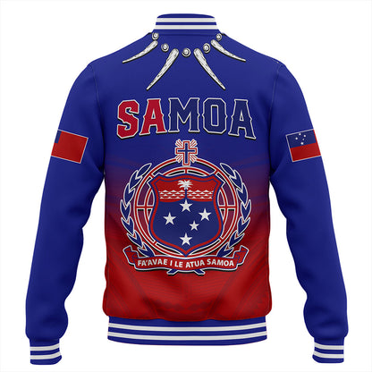 Samoa Baseball Jacket Polynesian Tribal Ula Nifo Round