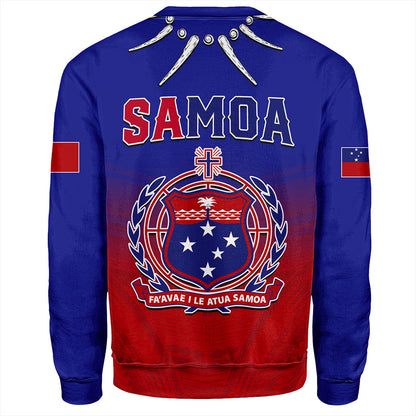 Samoa Sweatshirt Polynesian Tribal Ula Nifo Round