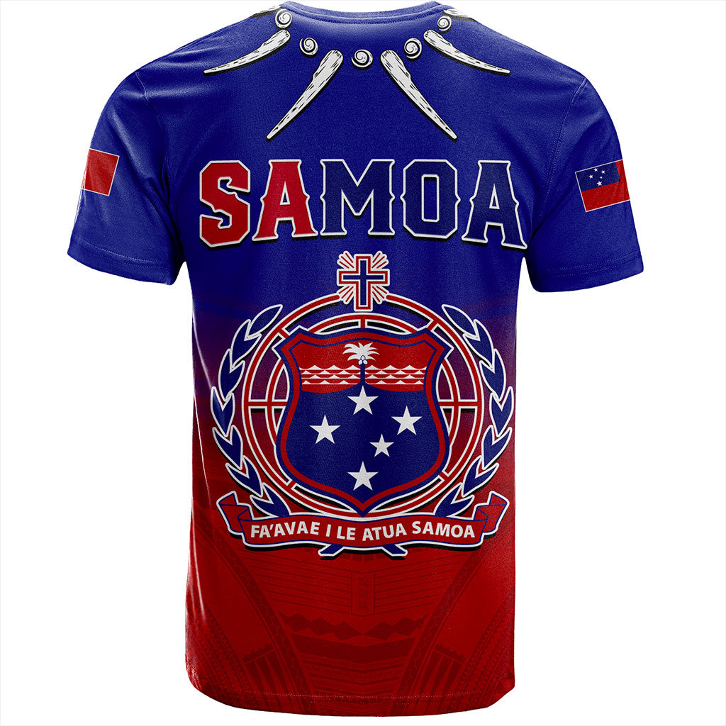 Samoa T-Shirt Polynesian Tribal Ula Nifo Round