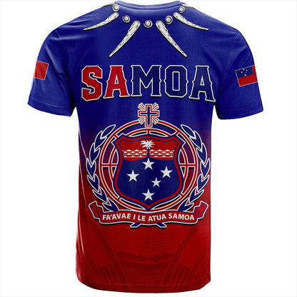 Samoa T-Shirt Polynesian Tribal Ula Nifo Round
