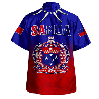 Samoa Hawaiian Shirt Polynesian Tribal Ula Nifo Round