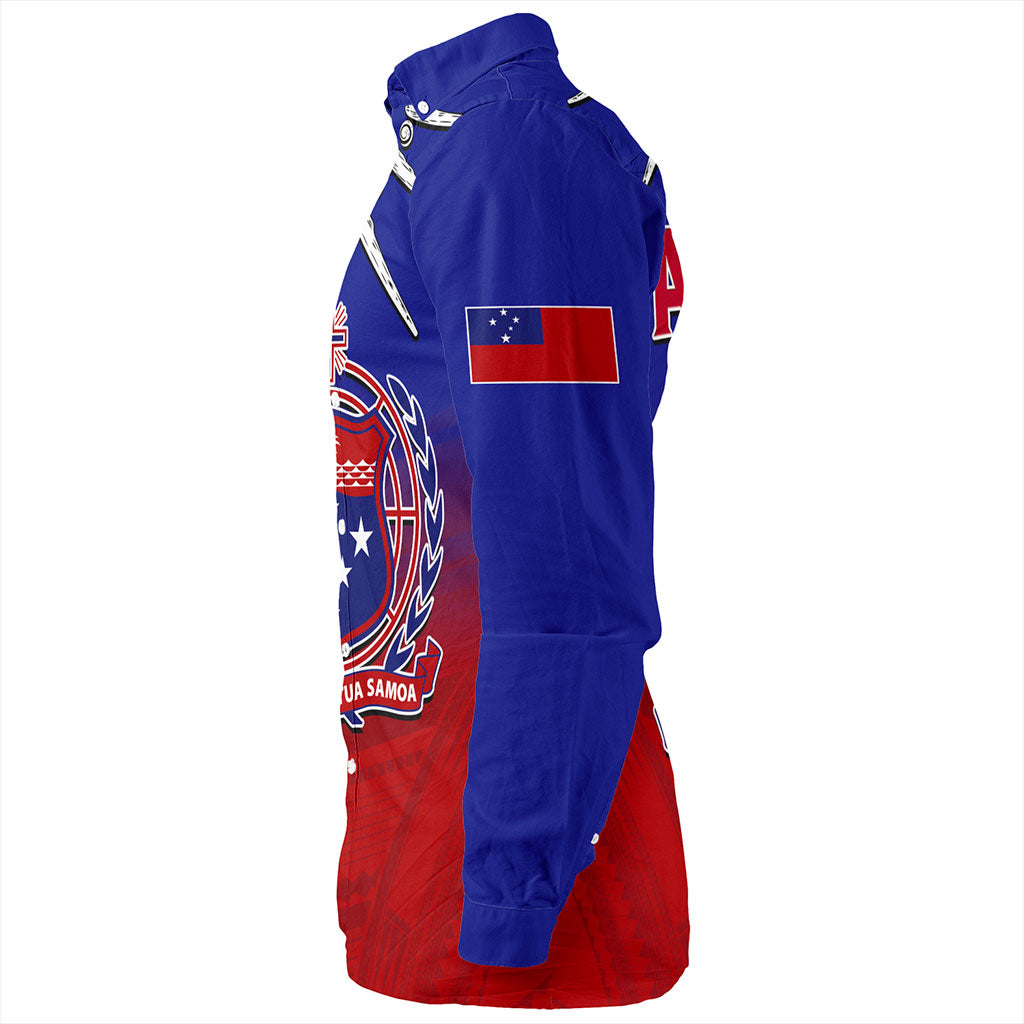 Samoa Long Sleeve Shirt Polynesian Tribal Ula Nifo Round