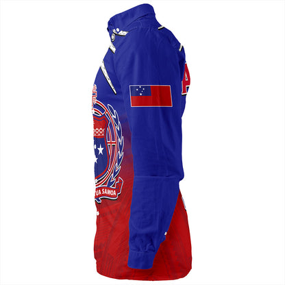 Samoa Long Sleeve Shirt Polynesian Tribal Ula Nifo Round