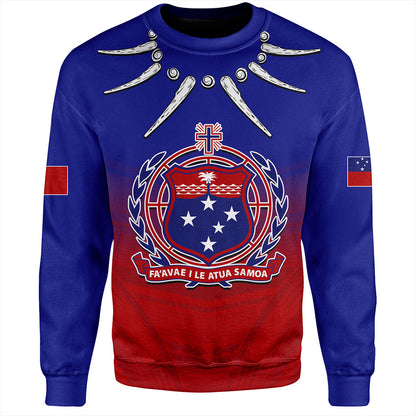 Samoa Sweatshirt Polynesian Tribal Ula Nifo Round