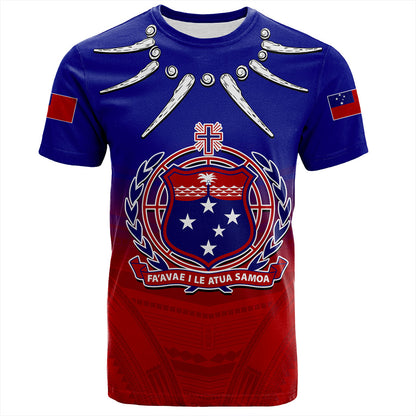 Samoa T-Shirt Polynesian Tribal Ula Nifo Round