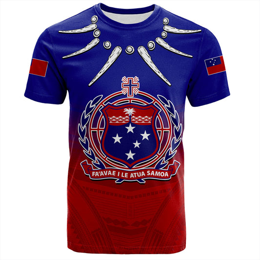 Samoa T-Shirt Polynesian Tribal Ula Nifo Round