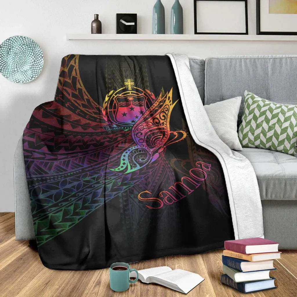 Samoa Premium Blanket - Butterfly Polynesian Style