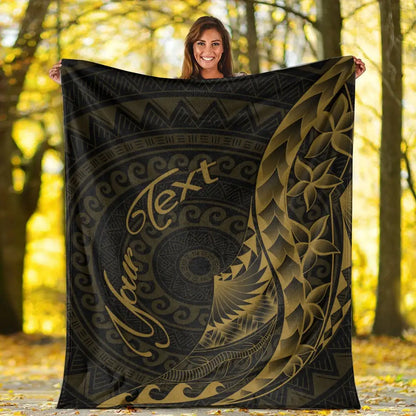 Samoa Premium Blanket - Custom Personalised Polynesian Pattern Style Gold Color