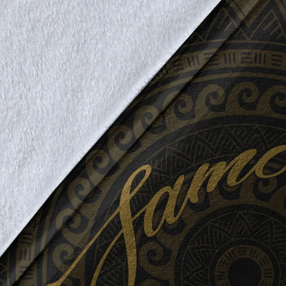 Samoa Premium Blanket - Polynesian Pattern Style Gold Color